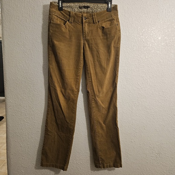PrAna Corduroy Straight Leg Pants Women's Sz 4 Brown Cotton Blend Pants - Picture 1 of 8